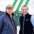 Oxbury customer, Julian Taylor of Home Farm with Senior Agricultural Relationship Manager, George Lane